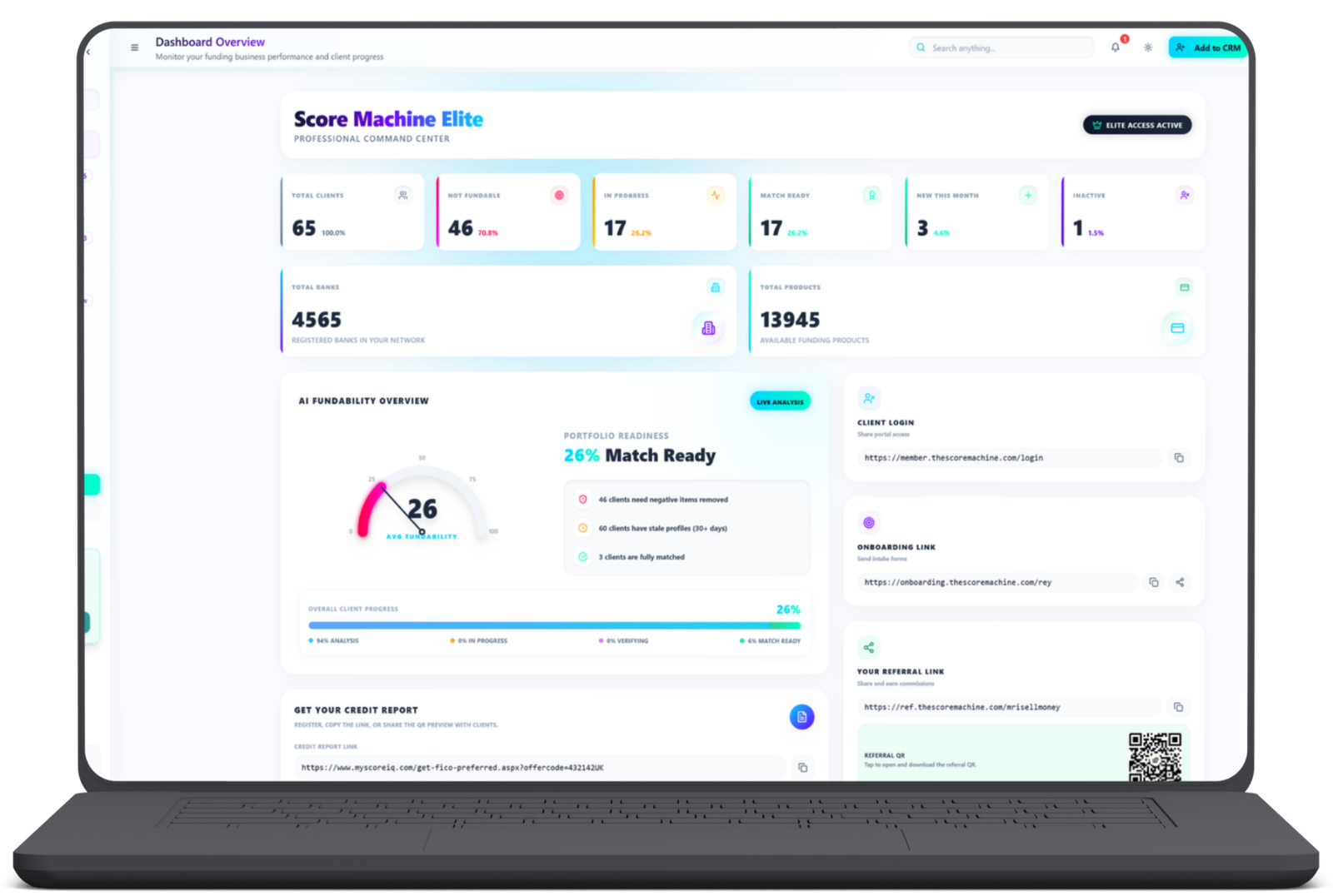 Score Machine Dashboard